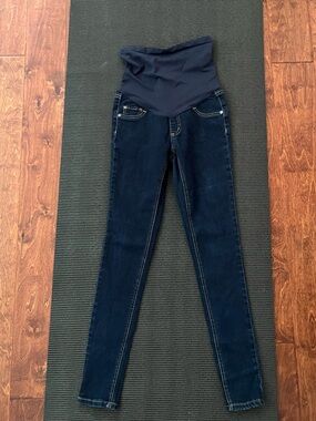Indigo Blue Women's Skinny Maternity Jeans in Dark Navy